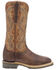 Image #2 - Lucchese Women's Ruth Cowhide Leather Western Boot - Square Toe, Chocolate, hi-res