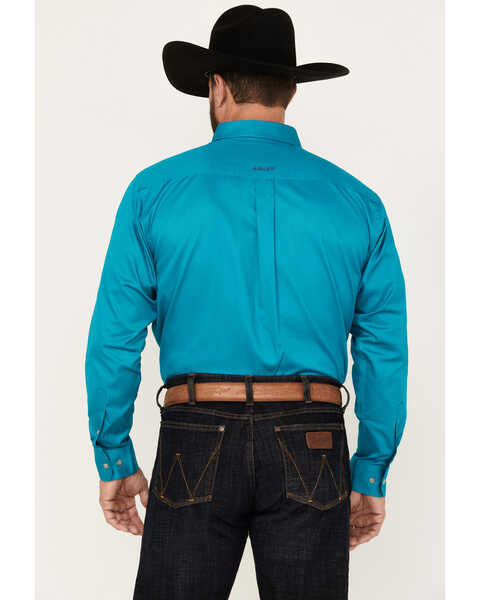 Image #4 - Ariat Men's Team Logo Twill Long Sleeve Button-Down Western Shirt - Tall, Turquoise, hi-res