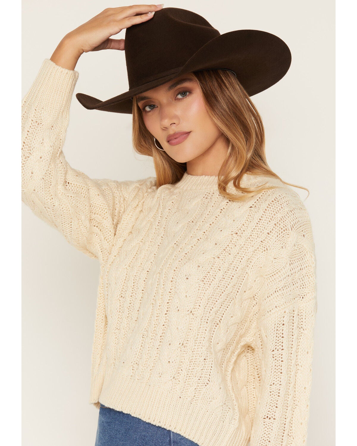 Image #2 - Cleo + Wolf Women's Lace-Up Sweater, Ivory, hi-res