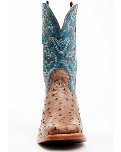 Image #4 - Hyer Men's Jetmore Exotic Ostrich Western Boots - Broad Square Toe , Brown, hi-res