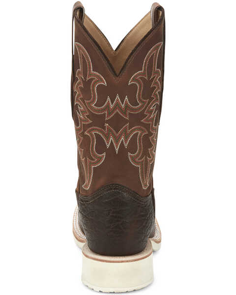 Image #5 - Justin Men's Western Boots - Broad Square Toe, Dark Brown, hi-res