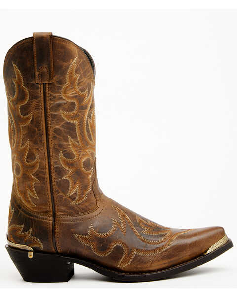 Image #2 - Laredo Men's 12" Fancy Stitch Western Boots - Snip Toe , Tan, hi-res