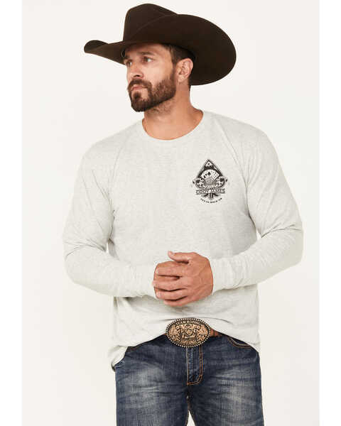 Cody James Men's Spades Long Sleeve Graphic T-Shirt, Heather Grey, hi-res