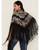 Idyllwind Women's Music City Embroidered Fringe Shawl, Black, hi-res