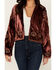 Image #3 - Shyanne Women's Velvet Beaded Jacket, Dark Red, hi-res