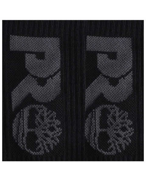 Image #2 - Timberland Men's PRO 1/2 Cushion Big Logo Quarter Socks - 6 Piece, Black, hi-res
