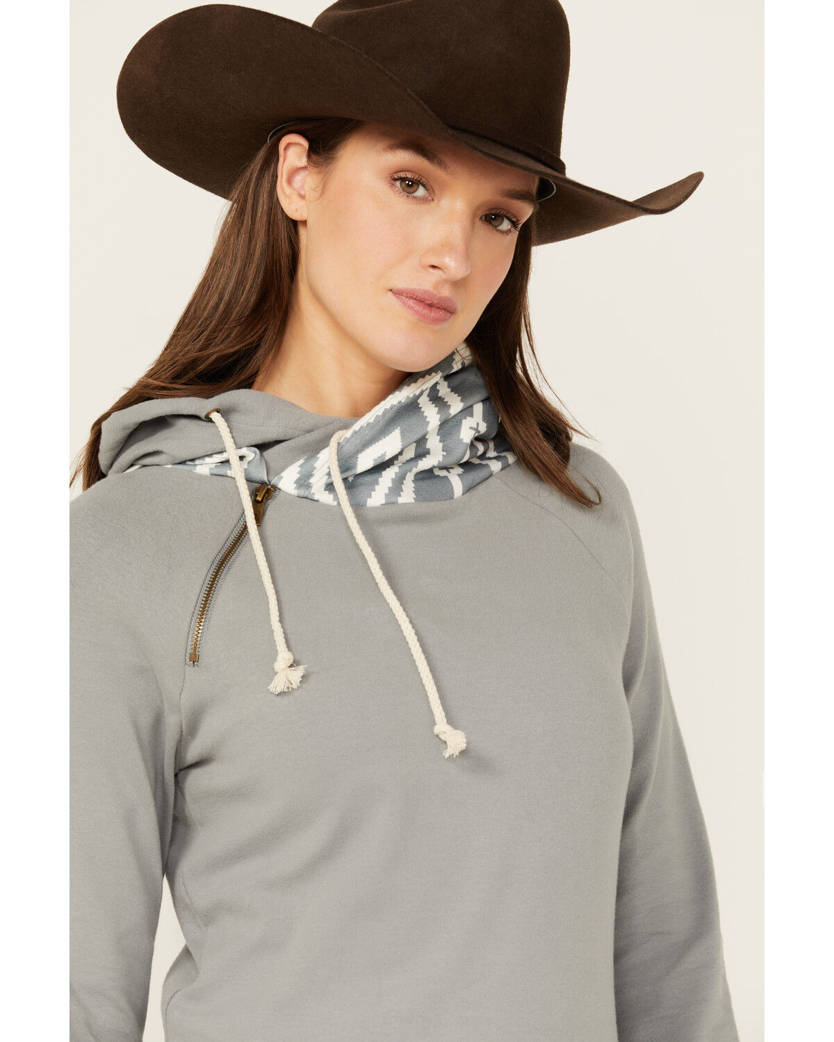 Image #2 - Ampersand Avenue Women's Southwestern Print Hooded Pullover, Green, hi-res