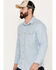 Image #2 - Pendleton Men's Beach Shack Solid Long Sleeve Button-Down Western Shirt, Blue, hi-res