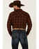 Cody James Men's Rust Workhorse Plaid Long Sleeve Snap Western Flannel Shirt , Rust Copper, hi-res
