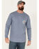 Image #1 - Cody James Men's FR Long Sleeve Pocket Graphic Work T-Shirt , Medium Blue, hi-res