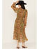 Image #4 - Miss Me Women's Long Sleeve Floral Tier Dress, Olive, hi-res
