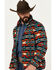 Image #2 - Rock & Roll Denim Men's Southwestern Print Berber Jacket, Teal, hi-res