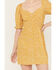 Image #3 - Beyond The Radar Women's Floral Print Mini Dress, Mustard, hi-res
