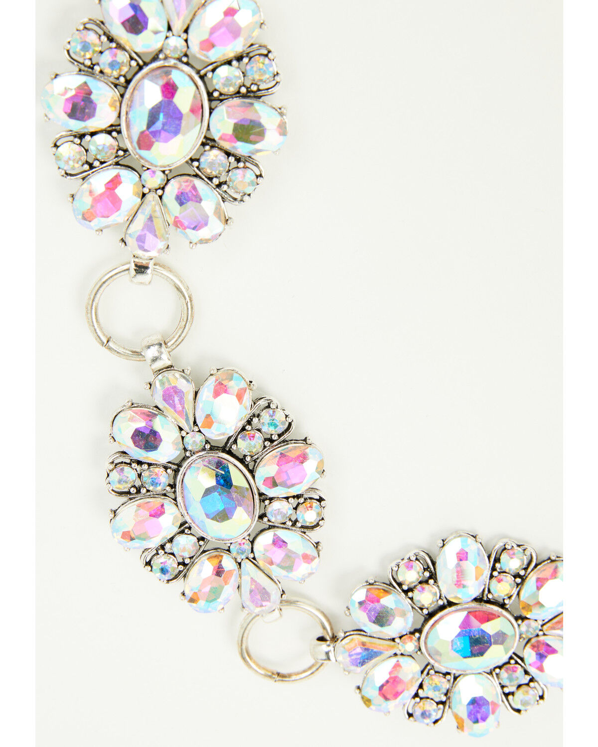 Image #3 - Southern Grace Women's Crystal Concho Chain Belt, Iridescent, hi-res