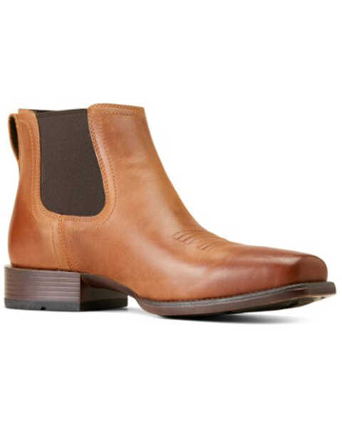 Image #1 - Ariat Men's Booker Ultra Chelsea Boots - Square Toe, Brown, hi-res