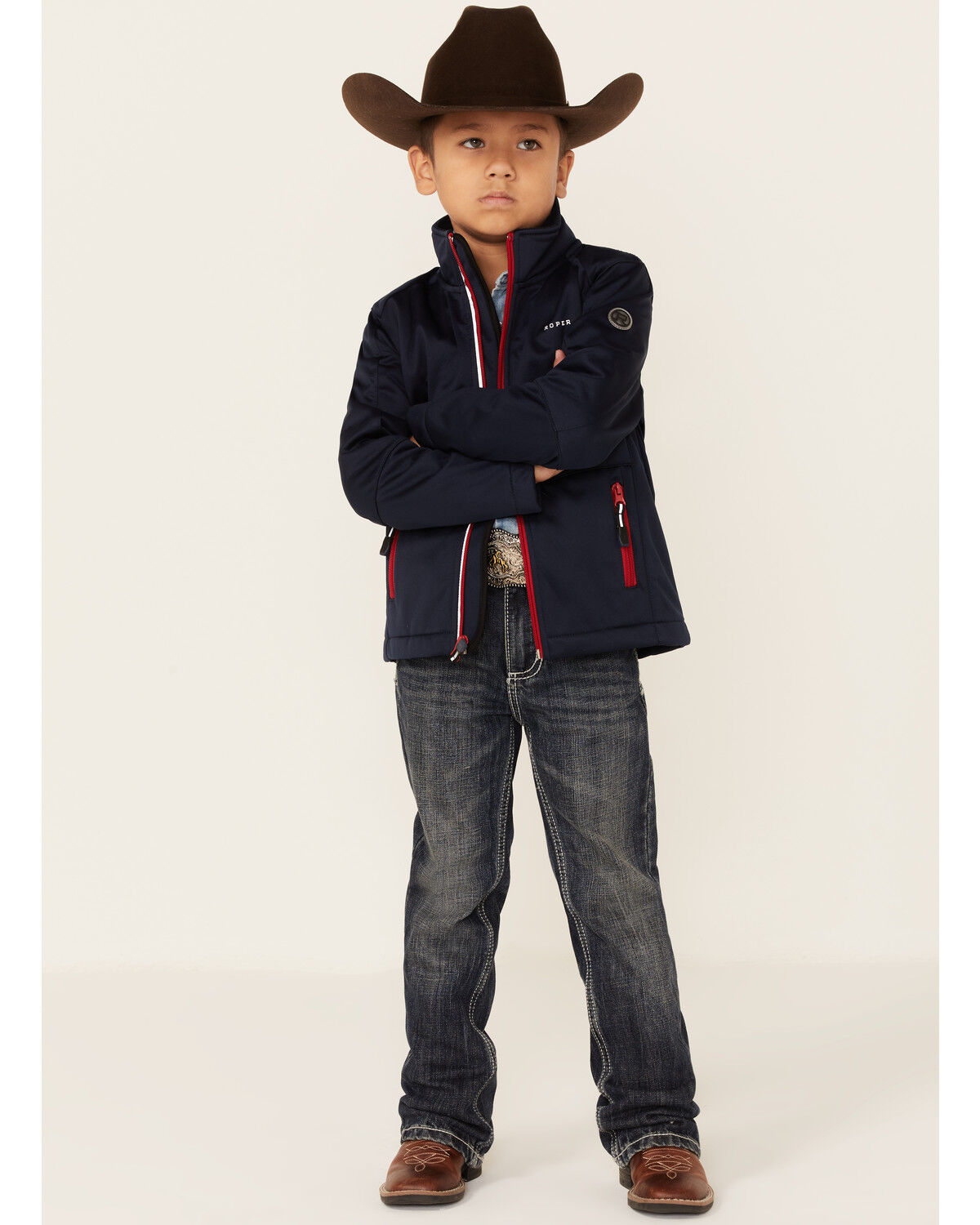 Image #2 - Roper Boys' Fleece Jacket, Navy, hi-res