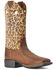 Ariat Women's Round Up Crossroads Western Performance Boots - Broad Square Toe, Leopard, hi-res