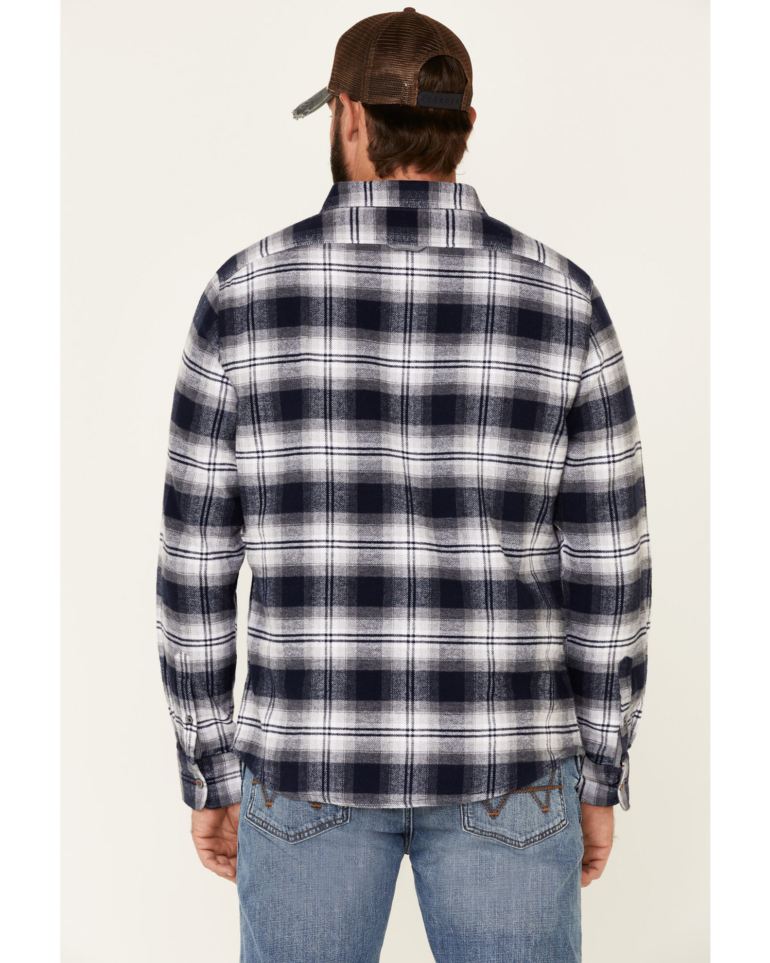 Image #4 - Flag & Anthem Men's Hanston Large Plaid Long Sleeve Flannel Shirt, Navy, hi-res