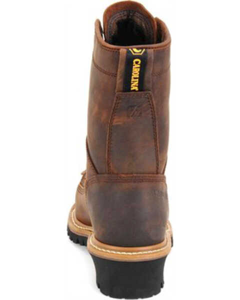 Carolina Men's Waterproof Lace-to-Toe Logger Boots - Steel Toe, Brown, hi-res