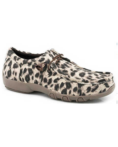 Roper Women's Chillin Leopard Print Casual Chukka Shoes - Moc Toe , Tan, hi-res