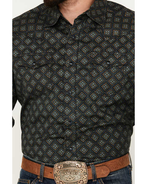 Image #3 - Wrangler Retro Men's Premium Medallion Print Long Sleeve Snap Western Shirt, Black, hi-res