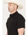 Image #2 - RANK 45&reg; Men's Ridge Solid RODEOTEK&trade; 2.0 Short Sleeve Snap Western Shirt, Black, hi-res