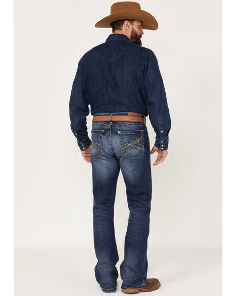 Image #3 - Rock 47 by Wrangler Slim Fit Bootcut Stretch Denim Jeans, Dark Medium Wash, hi-res