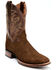 Dan Post Men's Hippo Print Western Performance Boots - Broad Square Toe, Brown, hi-res