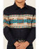 Image #3 - Roper Boys' Southwestern Border Print Long Sleeve Pearl Snap Western Shirt, Blue, hi-res