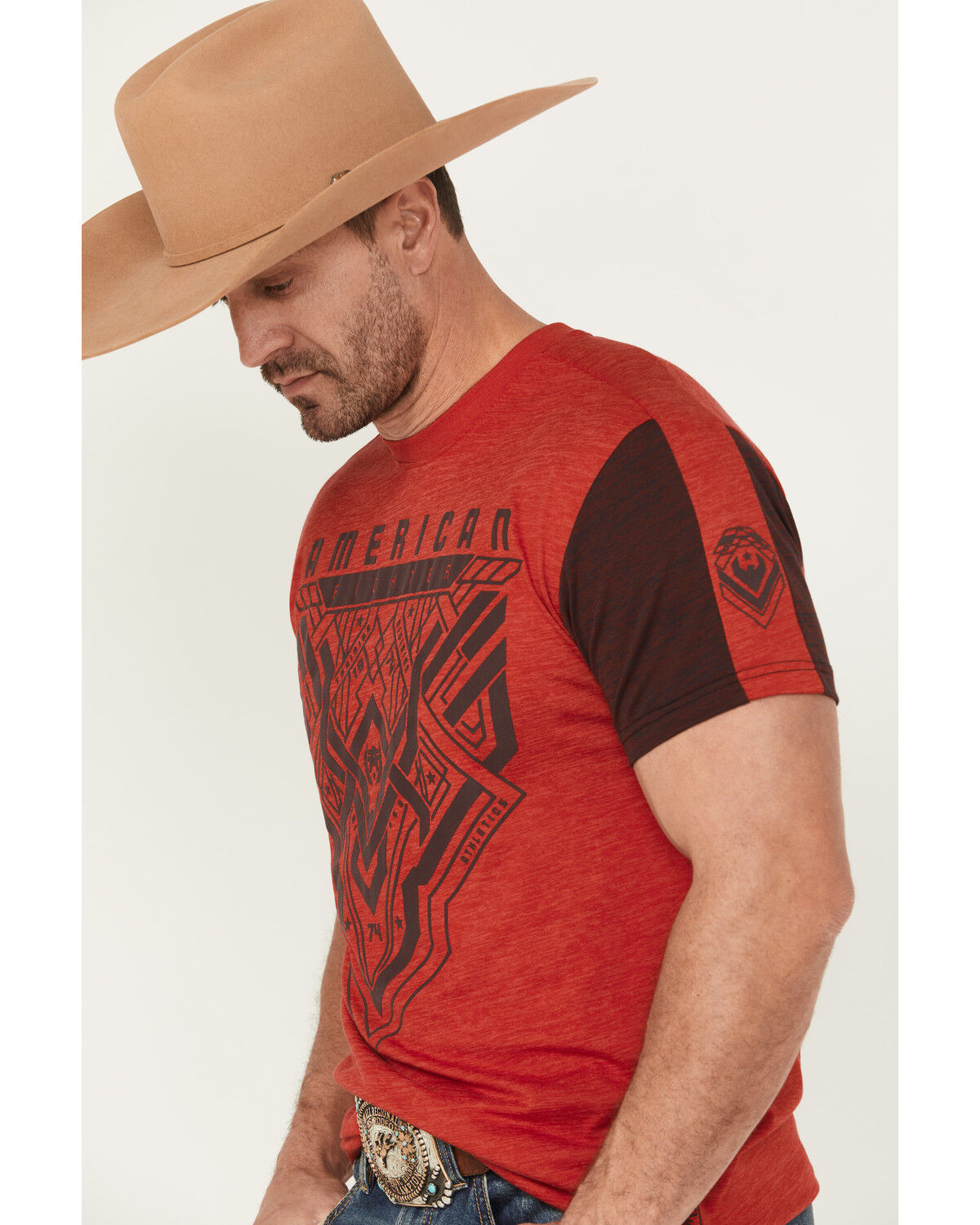 Image #3 - American Fighter Men's Ensley Short Sleeve Graphic T-Shirt, Red, hi-res