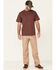 Image #2 - Hawx Men's Solid Burgundy Forge Short Sleeve Work Pocket T-Shirt , Burgundy, hi-res
