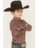 Image #3 - Roper Boys' Paisley Print Long Sleeve Pearl Snap Western Shirt, Wine, hi-res