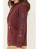 Ariat Women's Rebar Logo Sleeve Graphic Work Hooded Sweatshirt , Heather Red, hi-res