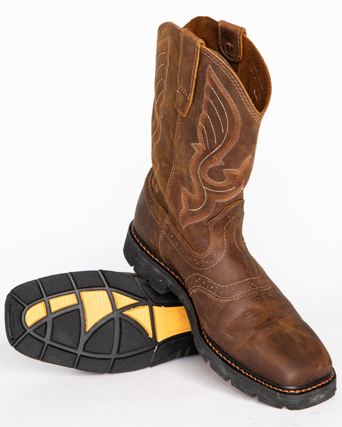 Image #9 - Cody James Men's Mustang Western Work Boots - Soft Toe, Brown, hi-res