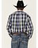 Image #4 - Stetson Men's Checkered Ombre Plaid Print Long Sleeve Button Down Western Shirt , Blue, hi-res
