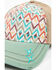 Catchfly Women's Southwestern Print Embroidered Distressed Ponytail Ball Cap, Multi, hi-res