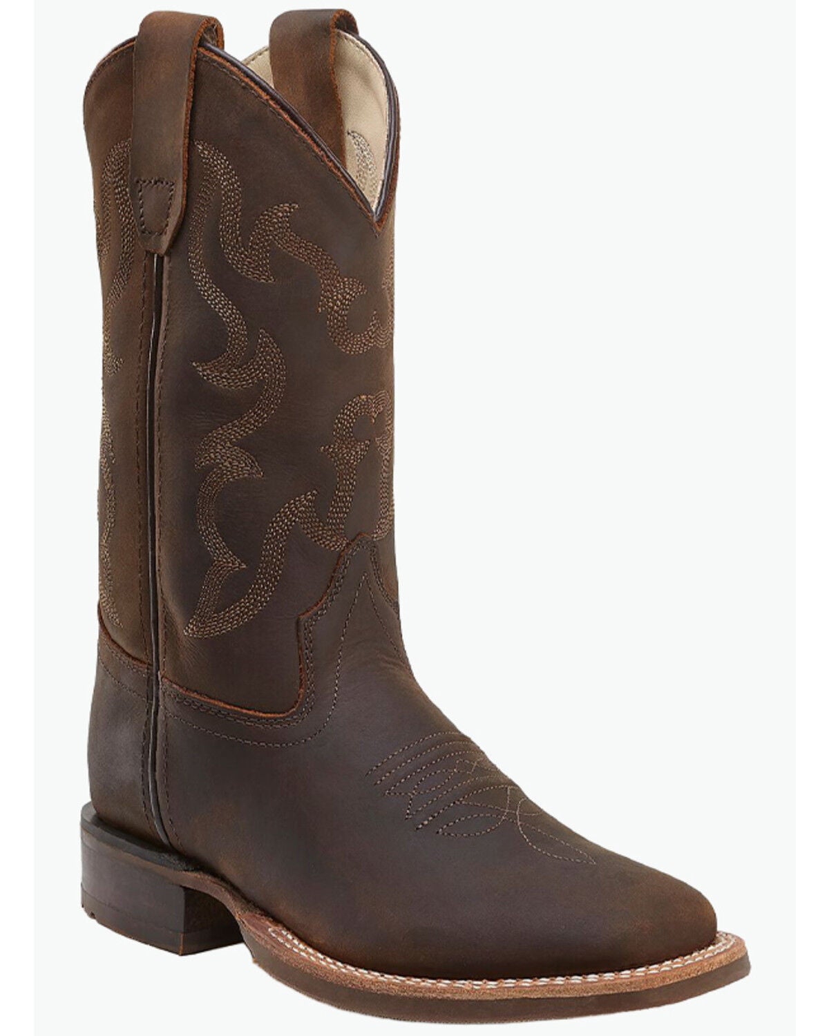 Image #1 - Old West Little Boys' Western Boots - Broad Square toe, Brown, hi-res