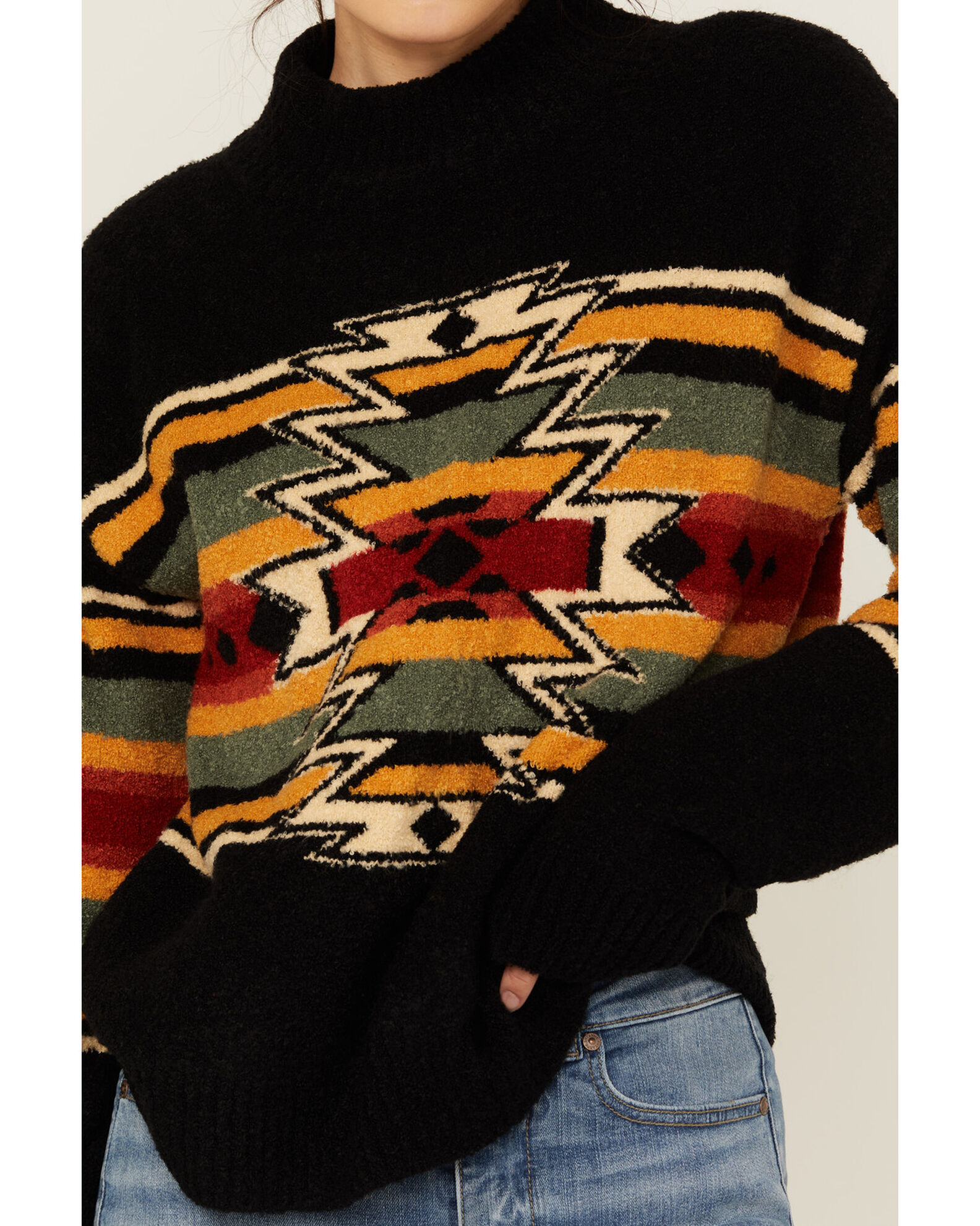 Southwestern print sweater store