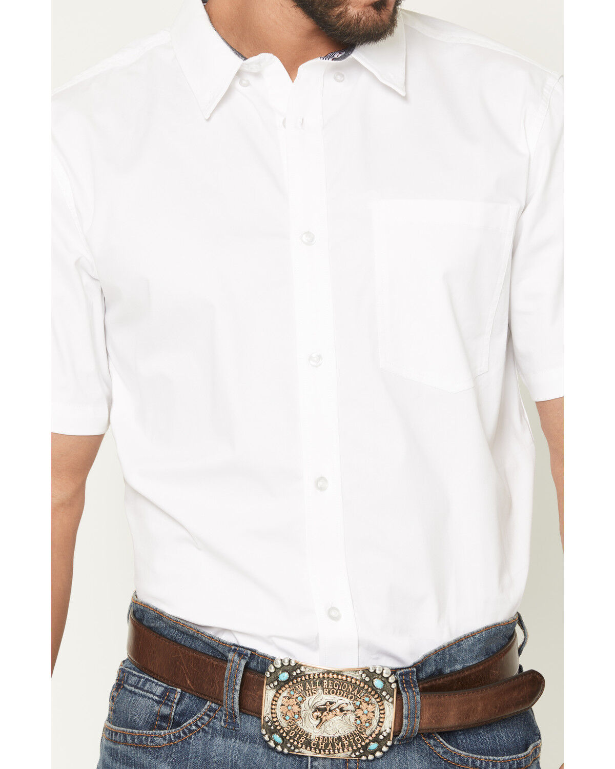 Image #3 - Cody James Men's Basic Twill Short Sleeve Button-Down Stretch Western Shirt, White, hi-res
