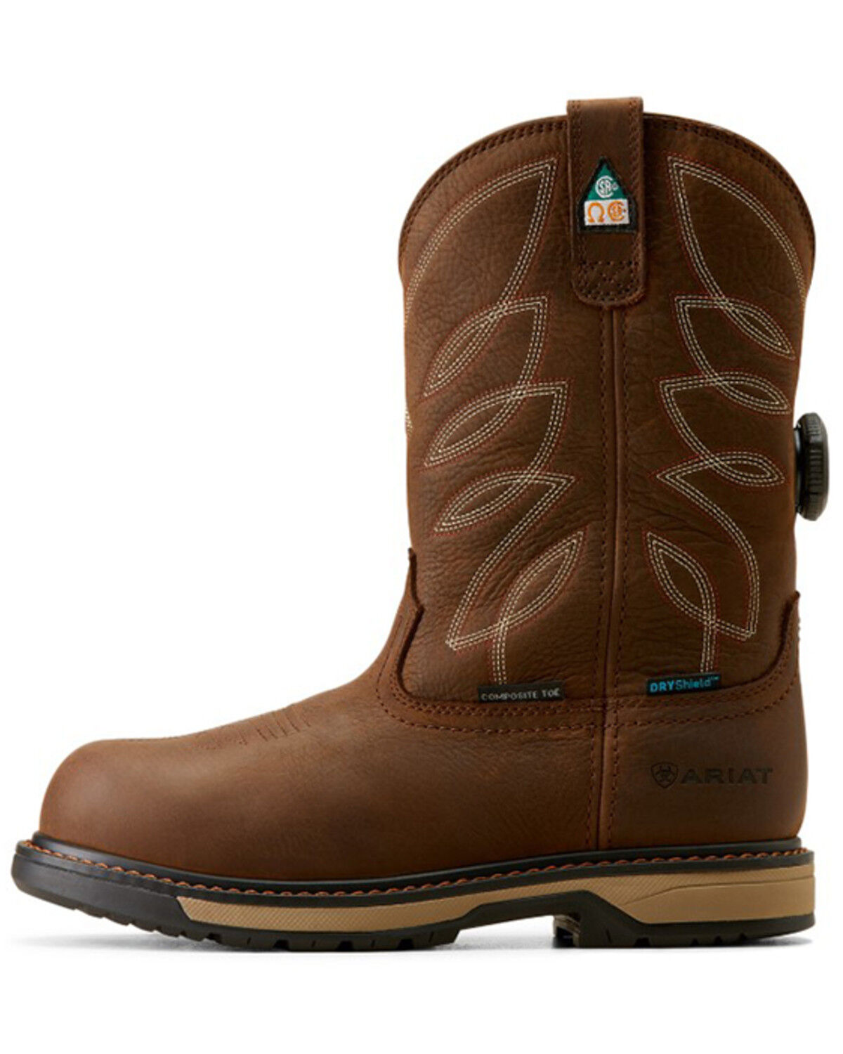 Image #2 - Ariat Women's 10" Riveter Pull-On BOA CSA Waterproof Boots - Composite Toe, Brown, hi-res