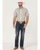 Image #2 - Gibson Men's Cream Southwestern Stripe Short Sleeve Pearl Snap Western Shirt, Cream, hi-res