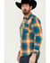 Image #2 - Pendleton Men's Beach Shack Plaid Print Long Sleeve Button-Down Western Shirt , Teal, hi-res