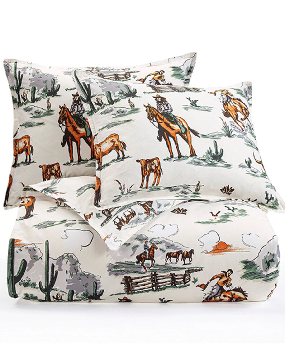 Image #3 - HiEnd Accents Ranch Life Reversible Queen Size Bedding Set - 3 Piece, Multi, hi-res