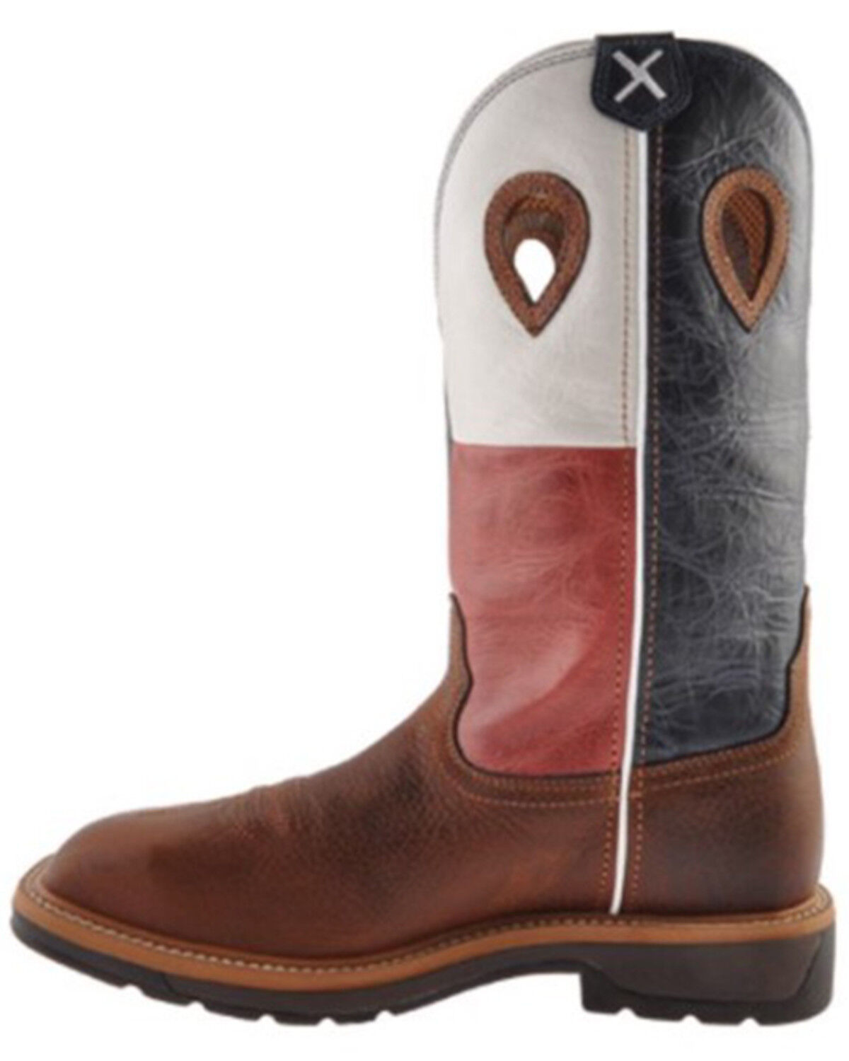 Image #3 - Twisted X Men's Texas Flag Lite Western Work Boots - Steel Toe - Extended Sizes, Multi, hi-res
