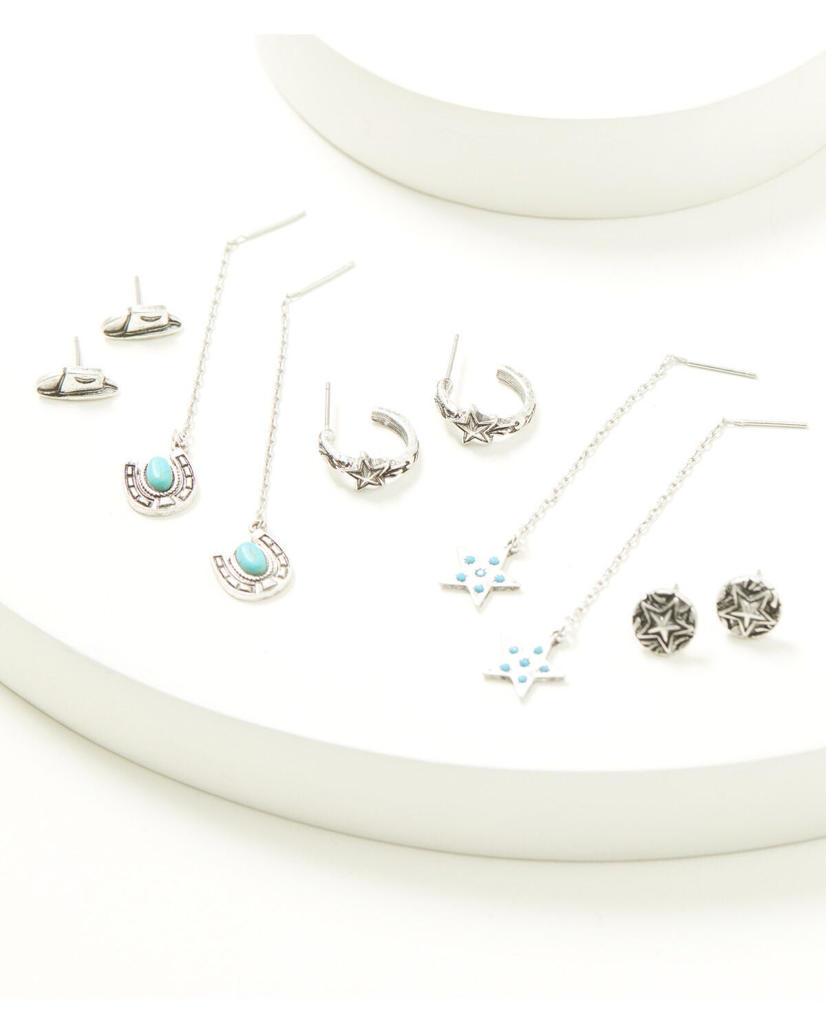 Idyllwind Women's Keller Threader Charms Earring Set - 5 Piece, Silver, hi-res