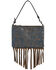Justin Women's Brown Mini Washed Tooled Turquoise Fringe Shoulder Bag, Black, hi-res