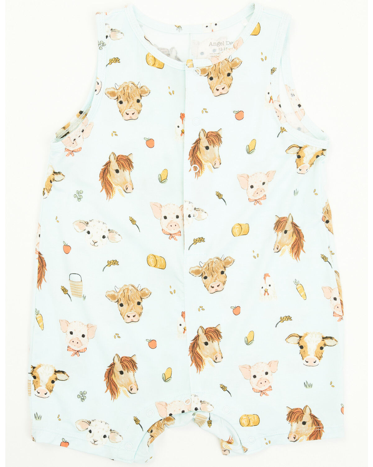 Image #1 - Angel Dear Infant Boys' Animal Faces Sleeveless Romper Onesie, Green, hi-res