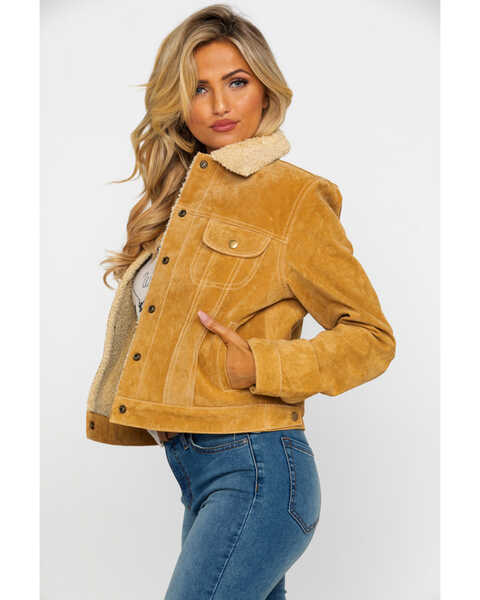 Image #3 - Scully Women's Faux Shearling Jean Jacket, Rust Copper, hi-res