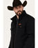 Image #2 - Cinch Men's Textured Poly Concealed Carry Zip Softshell Jacket, Black, hi-res