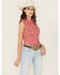 Image #1 - Wrangler Retro Women's Boot Barn Exclusive Paisley Print Sleeveless Pearl Snap Western Shirt, Red, hi-res